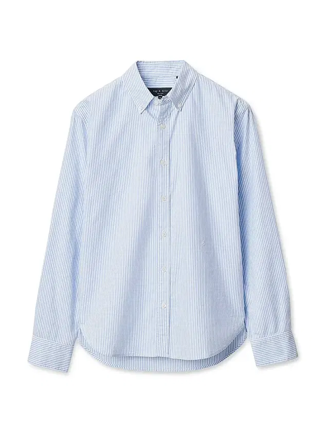 rag & bone Men's Oxford Cotton Button-Down Shirt - Light Blue Stripe