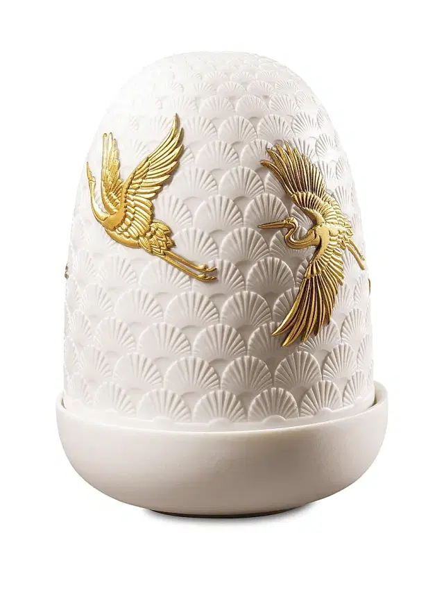Lladro Cranes Dome Table Lamp