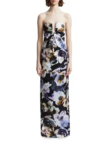 BCBGMAXAZRIA Women's Roslyn Floral Strapless Column Gown - Secret Garden Print | Thumbnail 2 BCBGMAXAZRIA Women's Roslyn Floral Strapless Column Gown - Secret Garden Print | Thumbnail 2