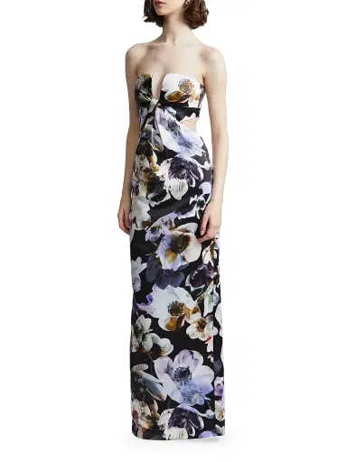 BCBGMAXAZRIA Women's Roslyn Floral Strapless Column Gown - Secret Garden Print | Thumbnail 3 BCBGMAXAZRIA Women's Roslyn Floral Strapless Column Gown - Secret Garden Print | Thumbnail 3