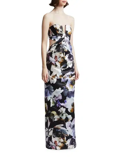 BCBGMAXAZRIA Women's Roslyn Floral Strapless Column Gown - Secret Garden Print | Thumbnail 4 BCBGMAXAZRIA Women's Roslyn Floral Strapless Column Gown - Secret Garden Print | Thumbnail 4