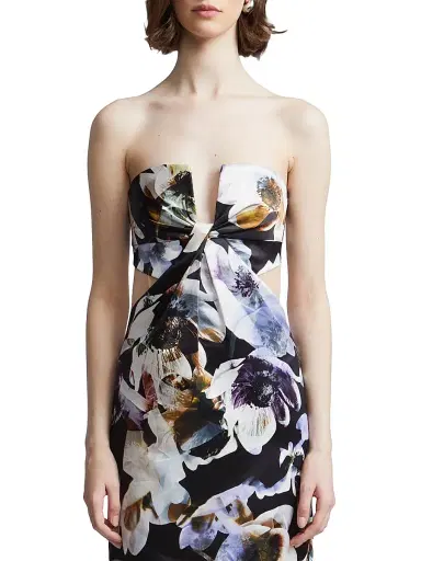 BCBGMAXAZRIA Women's Roslyn Floral Strapless Column Gown - Secret Garden Print | Thumbnail 6 BCBGMAXAZRIA Women's Roslyn Floral Strapless Column Gown - Secret Garden Print | Thumbnail 6