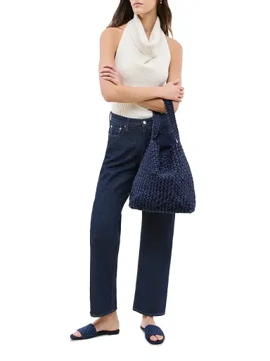 Naghedi Women's Nomad Medium Double Weave Denim Hobo Shoulder Bag | Thumbnail 2 Naghedi Women's Nomad Medium Double Weave Denim Hobo Shoulder Bag | Thumbnail 2