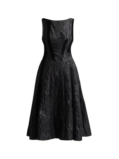 Jason Wu Collection Women's Textured Mixed-Media Scoopback Midi Dress - Black Multi - Size 12 | Thumbnail 1 Jason Wu Collection Women's Textured Mixed-Media Scoopback Midi Dress - Black Multi - Size 12 | Thumbnail 1