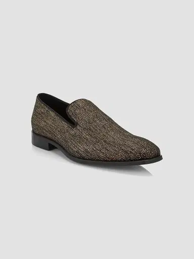 Saks Fifth Avenue Men's COLLECTION Glitter Canvas Loafers - Moonless Night - Size 8 | Thumbnail 2