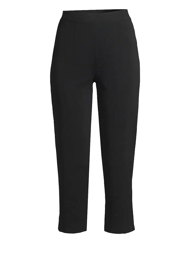Misook Women's High-Rise Cropped Pants - Black