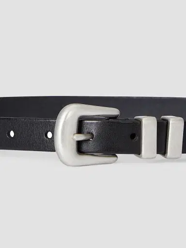 Polo Ralph Lauren Women's Distressed Leather Belt - Black | Thumbnail 2 Polo Ralph Lauren Women's Distressed Leather Belt - Black | Thumbnail 2