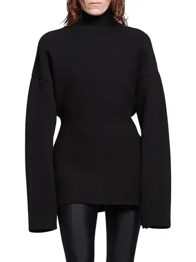 Balenciaga Women's Hourglass Turtleneck Sweater - Black - Size XS | Thumbnail 3