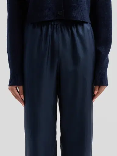 Loulou de Saison Women's Alera Satin Wide-Leg Pants - Navy - Size XS | Thumbnail 5 Loulou de Saison Women's Alera Satin Wide-Leg Pants - Navy - Size XS | Thumbnail 5