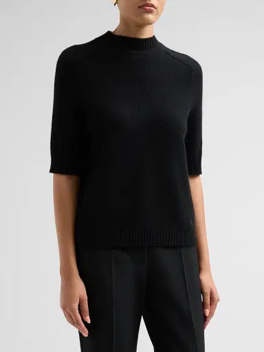 Loulou de Saison Women's Ruth Cashmere Elbow-Sleeve Top | Thumbnail 4 Loulou de Saison Women's Ruth Cashmere Elbow-Sleeve Top | Thumbnail 4