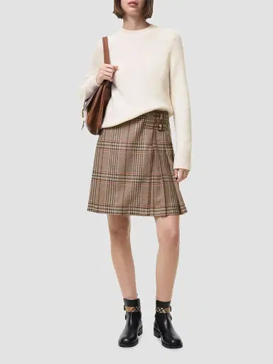 Burberry Women's Odessa Check Wool Mini Skirt | Thumbnail 2 Burberry Women's Odessa Check Wool Mini Skirt | Thumbnail 2