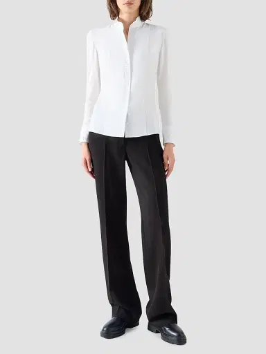 Akris punto Women's Cotton Poplin Shirt - Cream - Size 16 | Thumbnail 2 Akris punto Women's Cotton Poplin Shirt - Cream - Size 16 | Thumbnail 2