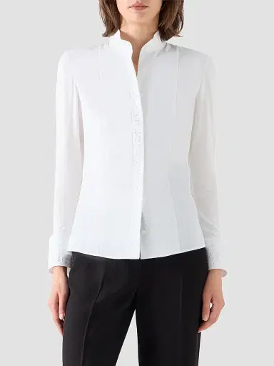 Akris punto Women's Cotton Poplin Shirt - Cream - Size 16 | Thumbnail 4 Akris punto Women's Cotton Poplin Shirt - Cream - Size 16 | Thumbnail 4