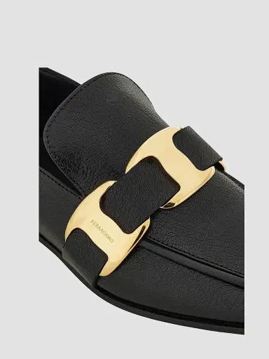 FERRAGAMO Women's Limania Leather Loafers - Nero | Thumbnail 5 FERRAGAMO Women's Limania Leather Loafers - Nero | Thumbnail 5