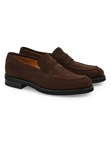 Ferragamo Men's Stefanovit Suede Penny Loafers | Thumbnail 2 Ferragamo Men's Stefanovit Suede Penny Loafers | Thumbnail 2