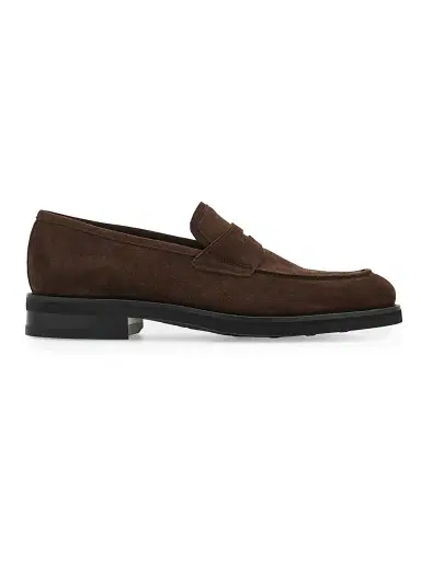 Ferragamo Men's Stefanovit Suede Penny Loafers | Thumbnail 1 Ferragamo Men's Stefanovit Suede Penny Loafers | Thumbnail 1
