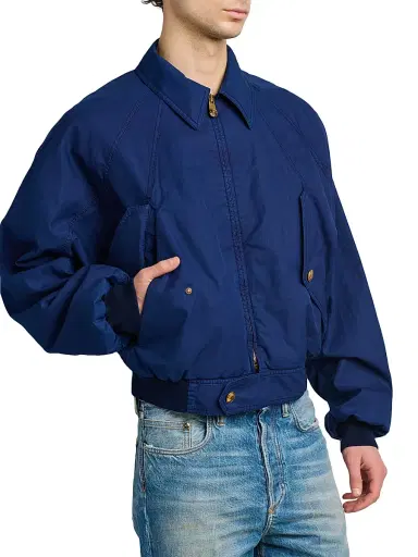 Versace Men's Overdyed Medusa Cotton Gabardine Jacket - Navy Blue - Size 36 | Thumbnail 6 Versace Men's Overdyed Medusa Cotton Gabardine Jacket - Navy Blue - Size 36 | Thumbnail 6