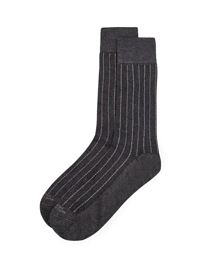 Marcoliani Men's Elegance Cashmere-Blend Socks - Charcoal