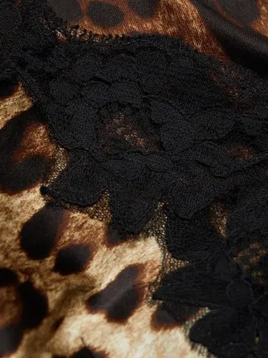 Dolce & Gabbana Women's Lace-Trimmed Leopard Chemise Top | Thumbnail 6 Dolce & Gabbana Women's Lace-Trimmed Leopard Chemise Top | Thumbnail 6