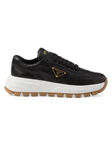 Prada Women's Leather Sneakers - Black - Size 10 | Thumbnail 1