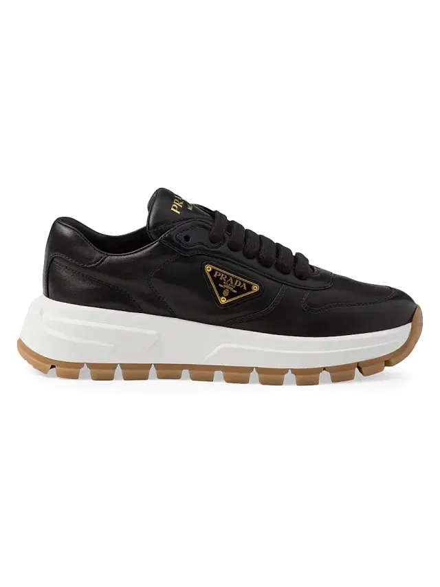 Prada Women's Leather Sneakers - Black