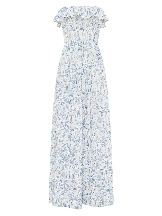 Peony Women's Shirred Strapless Midi-Dress - Daffodil