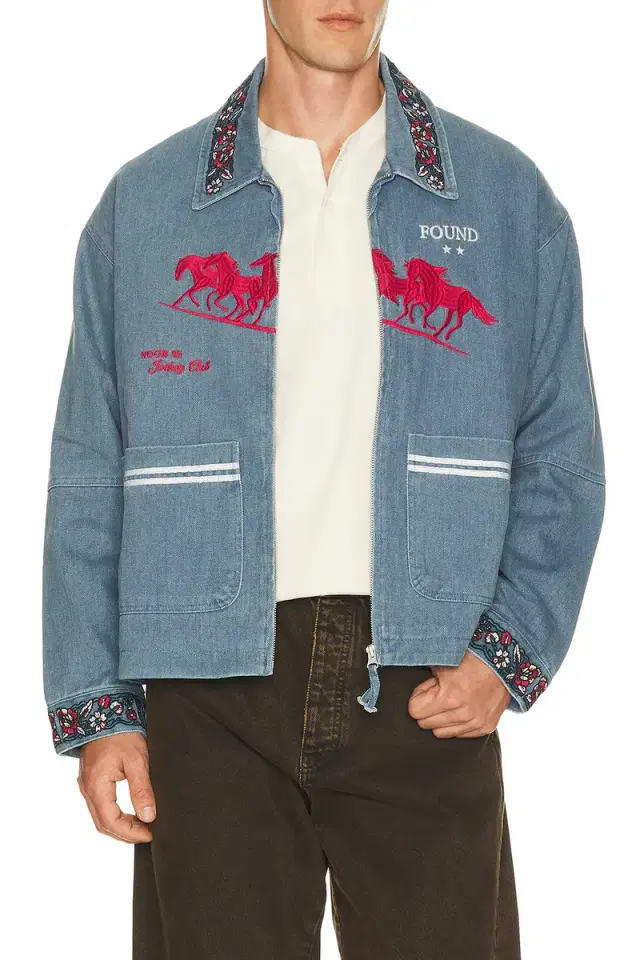 Found Jockey Club Embroidered Jacket