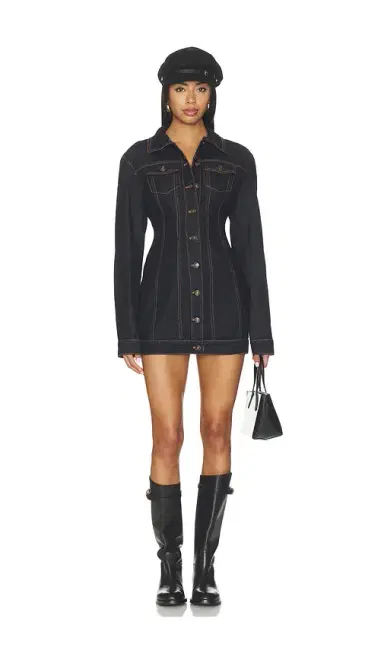 LIONESS Rider Denim Mini Dress | Thumbnail 1