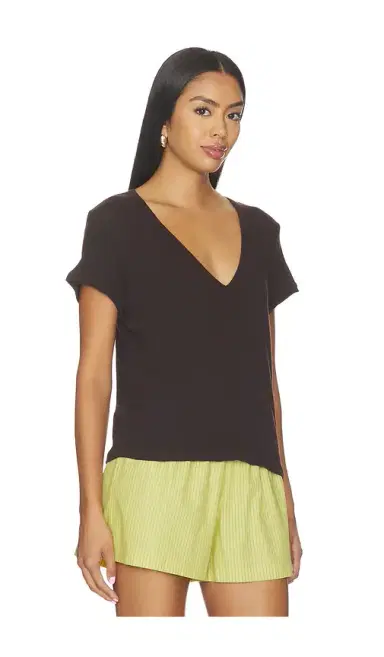 LESET Laura V Neck Tee | Thumbnail 2