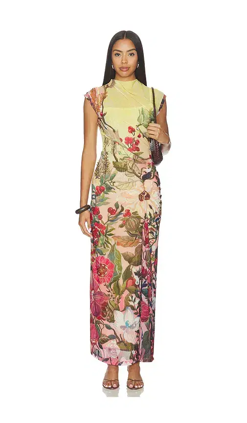 LA FUORI Botanical Symphony Printed Bodycon Dress