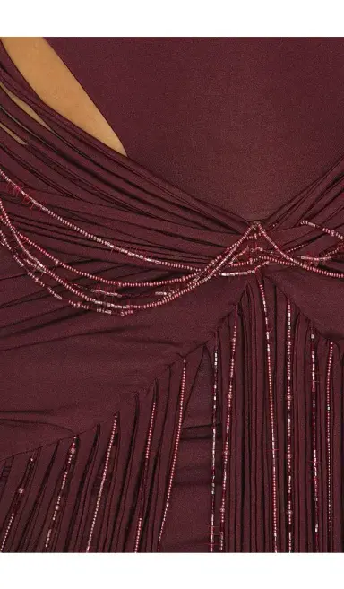 PatBo Taffeta Tarsila Fringe Maxi Dress | Thumbnail 4