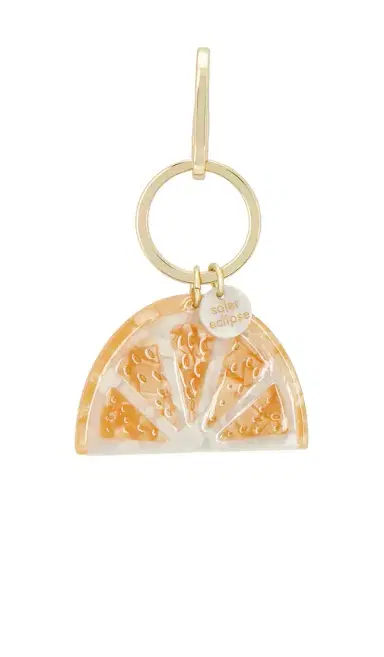 Solar Eclipse Hand-painted Citrus Slice Bag Charm + Keychain | Thumbnail 2 Solar Eclipse Hand-painted Citrus Slice Bag Charm + Keychain | Thumbnail 2