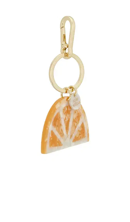 Solar Eclipse Hand-painted Citrus Slice Bag Charm + Keychain