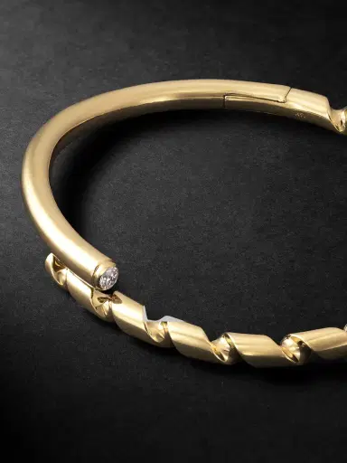 LUIS MORAIS Drill Bit 14-Karat Gold Diamond Bracelet - Men | Thumbnail 4