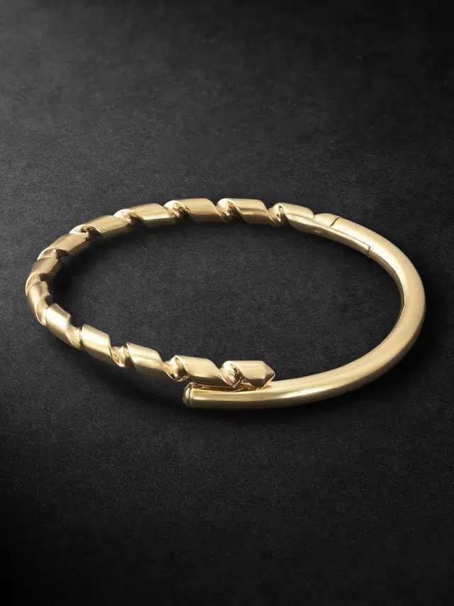 LUIS MORAIS Drill Bit 14-Karat Gold Diamond Bracelet - Men