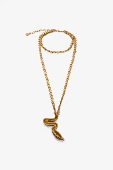 Roberto Cavalli Antiqued Gold Necklace with Snake | Thumbnail 3 Roberto Cavalli Antiqued Gold Necklace with Snake | Thumbnail 3