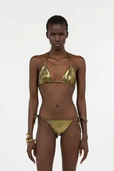 Roberto Cavalli Gold Bikini Top with Serpents | Thumbnail 2
