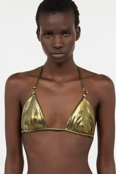 Roberto Cavalli Gold Bikini Top with Serpents | Thumbnail 5