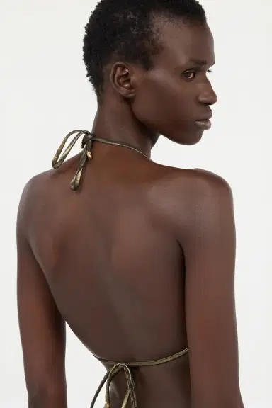 Roberto Cavalli Gold Bikini Top with Serpents | Thumbnail 6