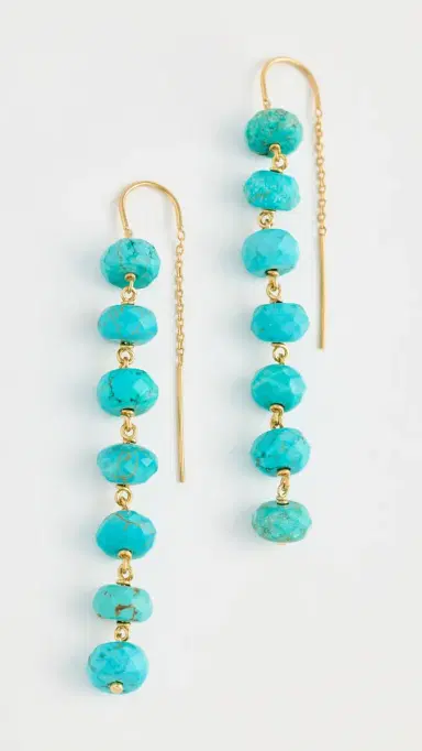 Chan Luu Ladder Earrings Turquoise One Size | Thumbnail 2