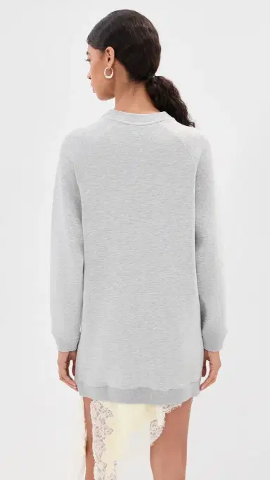 LE BOP Jamie Sweatshirt Mini Dress Heather Grey | Thumbnail 4