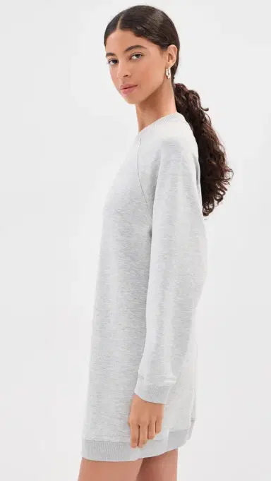 LE BOP Jamie Sweatshirt Mini Dress Heather Grey | Thumbnail 5