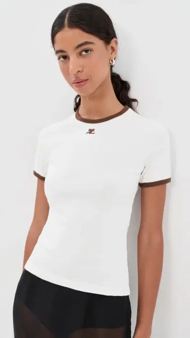 Courrèges Signature Contrast T-Shirt Pillow/Smoky Brown | Thumbnail 2 Courrèges Signature Contrast T-Shirt Pillow/Smoky Brown | Thumbnail 2