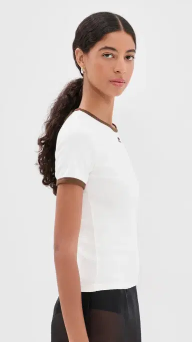 Courrèges Signature Contrast T-Shirt Pillow/Smoky Brown | Thumbnail 4 Courrèges Signature Contrast T-Shirt Pillow/Smoky Brown | Thumbnail 4