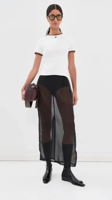 Courrèges Signature Contrast T-Shirt Pillow/Smoky Brown | Thumbnail 5 Courrèges Signature Contrast T-Shirt Pillow/Smoky Brown | Thumbnail 5