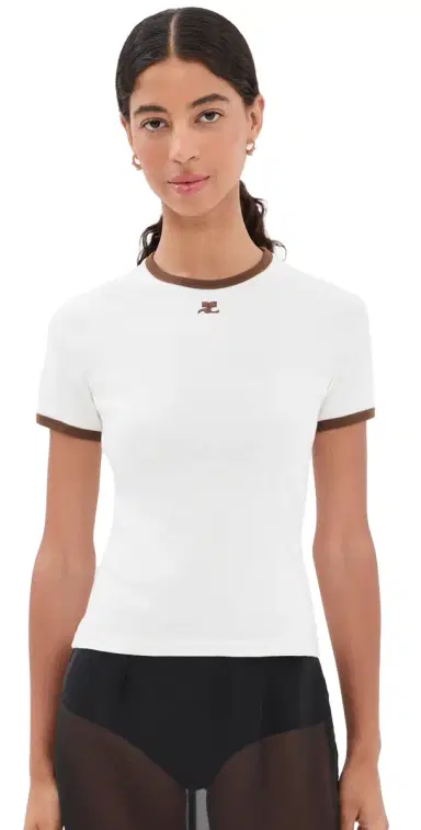 Courrèges Signature Contrast T-Shirt Pillow/Smoky Brown | Thumbnail 1 Courrèges Signature Contrast T-Shirt Pillow/Smoky Brown | Thumbnail 1