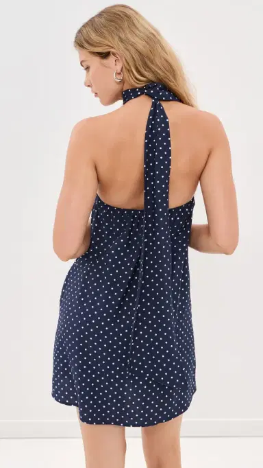 Madelynne Dune Dress Navy Polka Dot S | Thumbnail 3