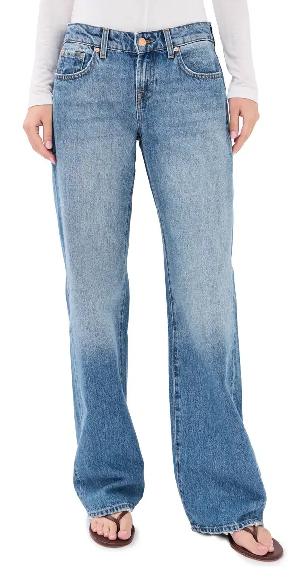 7 For All Mankind Low Straight Leg Jeans Shadowcrest