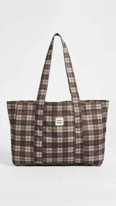 Damson Madder Cocoa Check Tote Bag | Thumbnail 2 Damson Madder Cocoa Check Tote Bag | Thumbnail 2