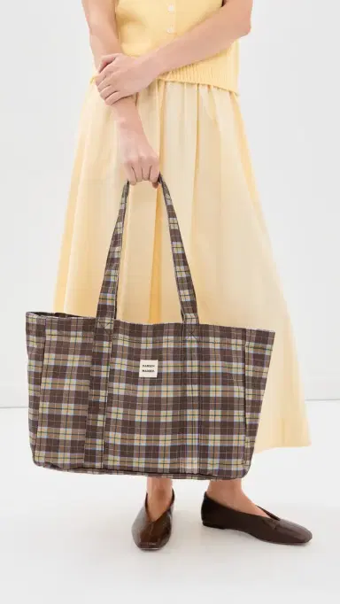 Damson Madder Cocoa Check Tote Bag | Thumbnail 3 Damson Madder Cocoa Check Tote Bag | Thumbnail 3